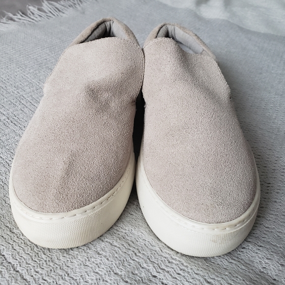 J/Slides Aileen Gray Suede Chunky Platform Slip-on Shoes sz 8.5 - Picture 2 of 9